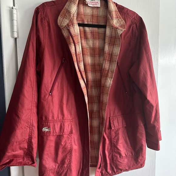 Lacoste Burgundy Jacket with Plaid Interior - Picture 3 of 8